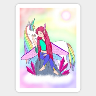 Fairy and unicorn friend Sticker